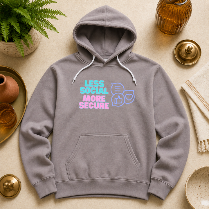 Less Social More Secure | Unisex Sponge Fleece Pullover Hoodie