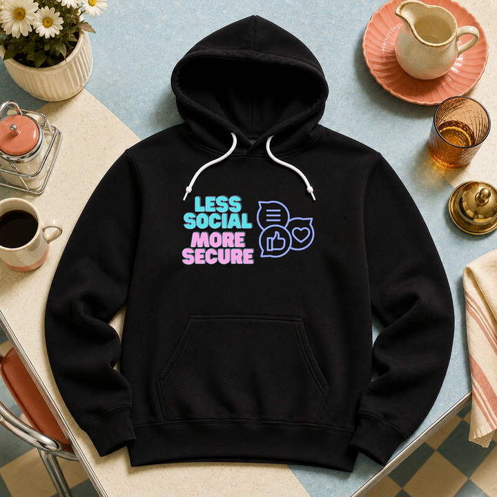 Less Social More Secure | Unisex Sponge Fleece Pullover Hoodie